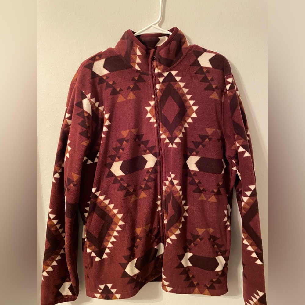 Sonoma Warm Fleece Jacket with Geometric Design